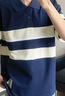 GXG男裝【涼感】條紋拼色polo衫短袖 藏青色 170/M 曬單實(shí)拍圖