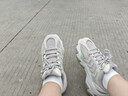 FILA 斐樂(lè )女鞋魚(yú)刺2代老爹鞋反光休閑鞋時(shí)尚復古厚底增高鞋運動(dòng)鞋女 銀云/羽毛灰-SF 37.5 曬單實(shí)拍圖