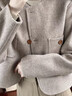 皮爾卡丹（pierre cardin）美拉德小香風(fēng)毛呢外套女秋冬2025新款復(fù)古顯瘦小個(gè)子加厚上衣 灰咖色 加厚 S 80-100斤 曬單實(shí)拍圖