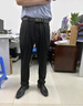 羅蒙（ROMON）休閑褲男四季潮流西褲中青年寬松通勤商務(wù)彈力百搭褲子 黑34 曬單實(shí)拍圖