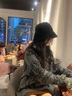 CACUSS帽子女冬季保暖漁夫帽大頭圍毛絨水桶帽時尚顯臉小加厚盆帽 黑色 曬單實拍圖