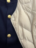 fano studios范洛2025秋季新款羊毛針織毛衣開(kāi)衫學(xué)院撞色徽章刺繡金屬扣上衣女 藏青色 M （第二批） 曬單實(shí)拍圖