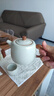 兮元記米黃汝窯茶壺陶瓷大號泡茶壺井欄壺功夫茶具茶水壺 井欄壺+善品杯*4【簡裝】 曬單實拍圖