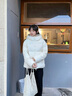 森馬（Semir）羽絨服女90絨子短款輕暖三防可愛(ài)花苞帽2025冬新款立體防風(fēng)外套 【正肩顯瘦廓形】奶白10501 L 曬單實(shí)拍圖