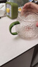 富光玻璃杯水杯家庭套裝透明簡約耐熱茶杯帶把牛奶杯客廳喝水杯子套裝 四只裝（黃綠藍粉）350ml 曬單實拍圖