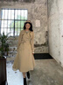 春乏2025春秋中長(cháng)款顯瘦英倫風(fēng)衣女小個(gè)子時(shí)尚西裝大衣外套女 淺卡其色 XS 建議105斤以下 曬單實(shí)拍圖