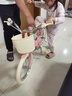 貝琦童兒童自行車2-3-4-5-6-7-8-9歲男女孩寶寶小孩折疊腳踏單車 莫菲粉【米胎】+加寬暴君輪+98裝 16寸【身高105-115厘米，約4-6歲 曬單實(shí)拍圖