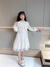 皮爾卡丹（pierre cardin）童裝女童連衣裙秋季2025新款春秋裝兒童公主裙中大童中式珍珠裙子 春秋款米白色aggskqm 120 曬單實(shí)拍圖