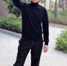 羅蒙加絨加厚毛衣男士冬季新款針織打底衫半高領(lǐng)純色一體絨保暖衣服 曬單實(shí)拍圖