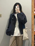 詩(shī)丹蕊雙面穿外套女款初秋2025新款設計感小眾休閑超火春季翻領(lǐng)潮牌夾克 藏青色雙面外套 均碼 【可備注碼數】 曬單實(shí)拍圖