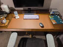木藝生3cm高端實(shí)木電動(dòng)升降桌電腦桌臺式電競桌子辦公書(shū)桌可升降工作臺 隱藏插排-雙電機3節3cm胡桃色 140*70【免費送裝】 曬單實(shí)拍圖