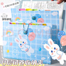 西語(yǔ)（XIYU） A4風(fēng)琴包大容量試卷收納袋多層插頁(yè)科目分類(lèi)試卷資料收納卷子整理可愛(ài)少女心文件資料夾 藍色晴空兔-8格 曬單實(shí)拍圖