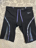 速比濤（Speedo）【汪順同款】電氣矩陣黑標(biāo)Hero4.0鯊魚皮競(jìng)速及膝泳褲 黑/淺紫 36 曬單實(shí)拍圖