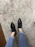 卡帝樂鱷魚（CARTELO）2025新款春秋女鞋中跟系帶皮鞋女真皮粗跟軟皮高跟深口單鞋春秋 黑色單內(nèi)里 34 曬單實(shí)拍圖
