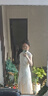尚都比拉鏤空盤(pán)扣領(lǐng)國風(fēng)連衣裙女夏季立體提花交疊下擺A字裙氣質(zhì)中長(cháng)裙 曬單實(shí)拍圖