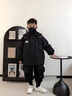 G.duck男童沖鋒衣秋冬裝2025新款兒童外套寶寶棉服加厚保暖男孩派克服 黑色 90 （建議寶寶10-12公斤 24-36個(gè)月）c 曬單實(shí)拍圖