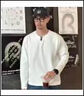 倉石一樹聯(lián)名設(shè)計(jì)高端新疆長絨棉男士長袖T恤2025春秋季V領(lǐng)新款內(nèi)搭打底衫 白色 XL 曬單實(shí)拍圖