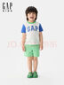 Gap男幼童2025夏季新款LOGO純棉撞色短袖T恤兒童裝休閑美版767439 白色 110 /60(5-6歲) 曬單實(shí)拍圖