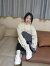 安踏（ANTA）女鞋運動板鞋子女秋冬季皮面防潑水小白鞋厚底耐磨防滑百搭休閑鞋 象牙白/治愈粉 38 曬單實拍圖