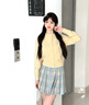 森馬（Semir）針織開(kāi)衫女冬季短款繡花圖案假兩件正肩2025疊穿上衣109725106007 曬單實(shí)拍圖