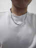 QMXD歐美街頭霸氣男士項鏈男潮鈦鋼韓版素圈鎖骨鏈學(xué)生生日禮物送男友 曬單實(shí)拍圖