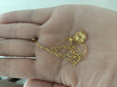 中國黃金（CHINA GOLD）黃金項鏈女足金四葉草吊墜結婚情人節送女友老婆媽媽生日禮物 足金吊墜+S925鏈+禮盒【約0.55-0.6】 曬單實(shí)拍圖