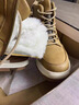 西域駱駝（VANCAMEL）雪地靴男皮毛一體男鞋冬季保暖加厚東北大棉鞋真皮防水羊毛馬丁靴 2259姜黃色 加厚羊毛款 41 標準運動(dòng)鞋碼 曬單實(shí)拍圖