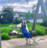 CEENIU民族風(fēng)編織腰鏈女搭配連衣裙子復古裝飾蝴蝶腰帶波西米亞裙帶配飾 蝴蝶編織腰帶-藍色 曬單實(shí)拍圖