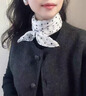 恒源祥白色波點(diǎn)方巾小絲巾女春夏季真絲雪紡70桑蠶絲紗巾小領(lǐng)巾小圍巾 米色 曬單實(shí)拍圖