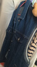 初語(yǔ)石洗丹寧丨提花牛仔復古馬甲女2024年春季新款休閑外套女背心 手擦中藍 M 曬單實(shí)拍圖