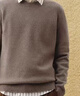 京東京造【粗紡針織衫】毛衣男羊毛衫男冬季毛衫 咖色【圓領(lǐng)-含羊絨】 XL 曬單實(shí)拍圖