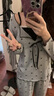MOXTOC帶胸墊睡衣女網(wǎng)紅風(fēng)假兩件長(cháng)袖長(cháng)褲家居服套裝可外穿禮物 灰色（長(cháng)袖長(cháng)褲套裝） M （建議105斤內） 曬單實(shí)拍圖
