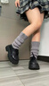 BIBK日本襪套女秋冬堆堆襪套針織腿套保暖經典慵懶風質感百搭紐扣襪套 奶白 曬單實拍圖