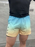 卓好姿（zhuohaozi）泳褲男士游泳裝備全套成人泳衣泳鏡泳帽三件套平角雙層泡溫泉套裝 升級漸變藍【雙層口袋款】 M  【建議體重80-100斤】 曬單實(shí)拍圖
