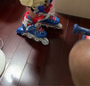 斯威（SWAY）輪滑鞋兒童溜冰鞋男女童初學(xué)套裝中小學(xué)滑輪滑冰旱冰鞋成人直排輪 波藍(lán)八輪全閃+頭盔護(hù)具+一體支架 M (適合6-12歲)平時鞋碼31-36 曬單實(shí)拍圖