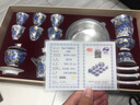 花桓景德鎮琺瑯彩鎏銀茶具陶瓷套裝純銀整套功夫茶杯泡茶家用茶壺蓋碗 17件-蓋碗浪花套裝+茶洗 曬單實(shí)拍圖