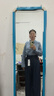 太平鳥(niǎo)女裝休閑褲直筒長(cháng)褲夏季微珠光仿牛仔闊腿女寬松 藍色 M 曬單實(shí)拍圖