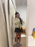 三彩2025冬季新款翻領(lǐng)針織衫長袖單排扣上衣開衫休閑簡約M 米白色 M 160/84A 曬單實(shí)拍圖