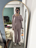 米度麗磨毛三件套帶胸墊月子服春秋孕婦睡衣產(chǎn)后喂奶家居服套裝 皮粉 XL 曬單實拍圖
