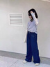卡兔藍(lán)貓女童加絨褲子秋冬款2024新款兒童冬季一體絨牛仔褲大童裝闊腿長(zhǎng)褲 藍(lán)色加絨 160 曬單實(shí)拍圖
