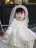 G.DUCKKIDS女寶寶周歲公主裙生日禮服花童婚紗蓬蓬裙2025春秋新款高端連衣裙 米白色 80 cm 曬單實(shí)拍圖