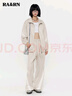 RA&RN熱愛如你 春季休閑時(shí)尚百搭防風(fēng)織帶麂皮絨寬松長(zhǎng)袖套裝 曬單實(shí)拍圖