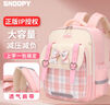 史努比（SNOOPY）小學(xué)生書(shū)包女孩1-3年級(jí)學(xué)院風(fēng)格子圖案減負(fù)護(hù)脊云朵甜美書(shū)包 紫色 曬單實(shí)拍圖