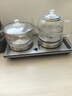 豐谷全自動(dòng)上水電熱水壺 茶臺燒水壺 家用辦公嵌入式茶桌茶幾一體機茶具電茶爐套裝 1L （37*20cm）底部雙加水拉絲銀-三件套 曬單實(shí)拍圖