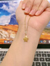 中國黃金（CHINA GOLD）黃金項鏈女士999足金鏤空星星吊墜生日禮物送女友老婆 【京速達】吊墜約0.7g*圓扣*配銀鏈 曬單實拍圖