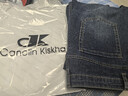 CANELIN KISKHA高品質(zhì)牛仔褲男春秋季修身直筒黑色男褲彈力男士水洗休閑長(cháng)褲子男 2043藍色 常規 36 碼 曬單實(shí)拍圖