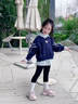 FIDQIOG國際品牌女童春裝衛衣2025新款洋氣大童上衣兒童春秋款女孩早春穿 藍色款 秋冬款 加絨 130 cm 曬單實(shí)拍圖