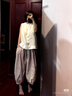 無(wú)印良品（MUJI） IDEE 女式平紋燈籠褲褲子女款夏季款女裝純棉 25年長(zhǎng)褲 GA54CC5S 煙熏粉色 L （165/72A） 曬單實(shí)拍圖