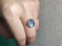 石玥珠寶海藍寶銀戒指開(kāi)口戒女士款 天然水晶戒指飾品附鑒定證書(shū) 滄瀾戒款 曬單實(shí)拍圖