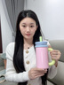 世大家保溫杯女士水杯玻璃杯高顏值大容量雙享咖啡杯辦公家用便攜杯子 粉桃冰提【一杯兩用】 外杯700ml內杯615ml 曬單實(shí)拍圖